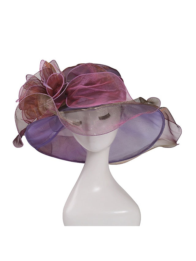 Women's Hat Bucket Hat Sun Hat Blue Purple Pink Party Outdoor Dailywear Floral Floral Portable Windproof Comfort - LuckyFash™