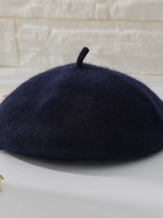 Women's Hat Beret Hat Black Pink Wine Outdoor Street Dailywear Fleece Pure Color Warm Breathable - LuckyFash™
