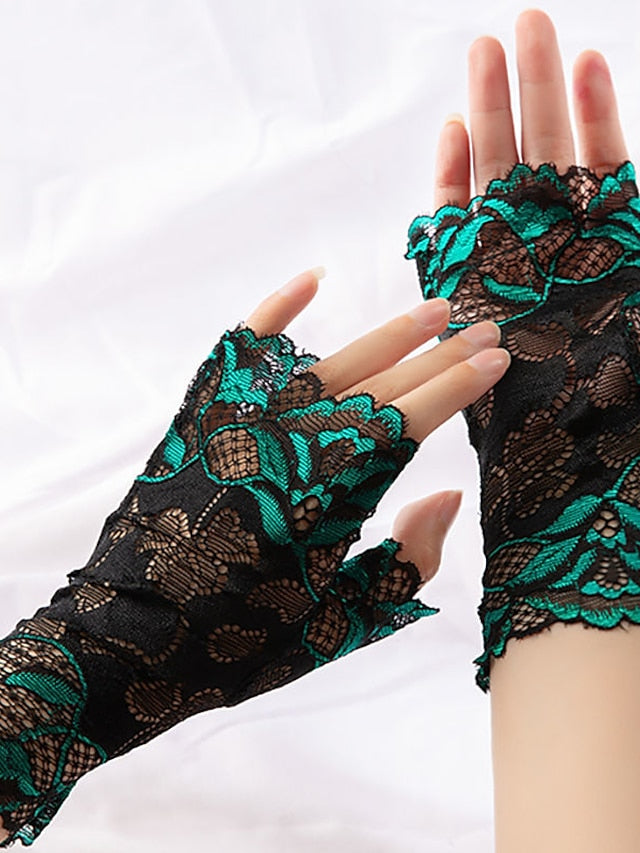 Women's Fingerless Gloves Party / Evening Daily Flower / Plants Lace Lolita Cute 1 Pair - LuckyFash™