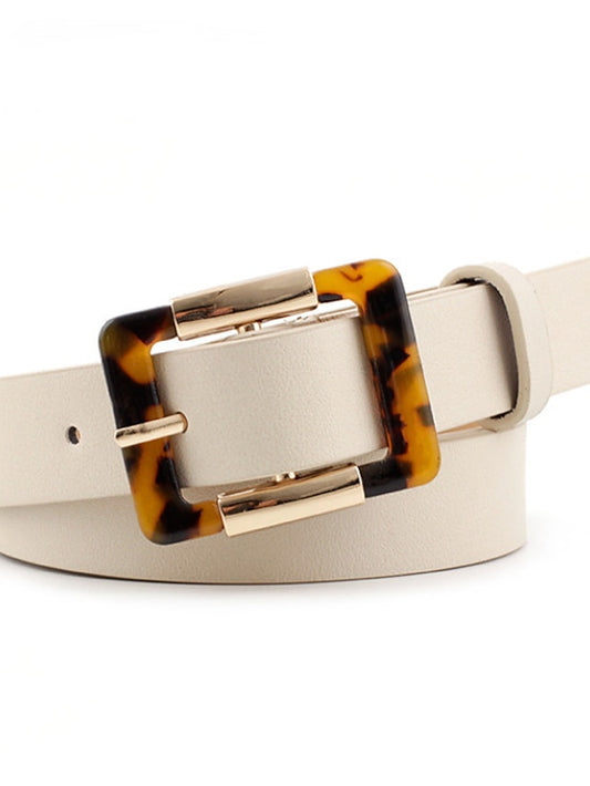 Unisex PU Buckle Belt PU Leather Prong Buckle Leopard Casual Classic Party Daily Black Brown Beige for Women - LuckyFash™