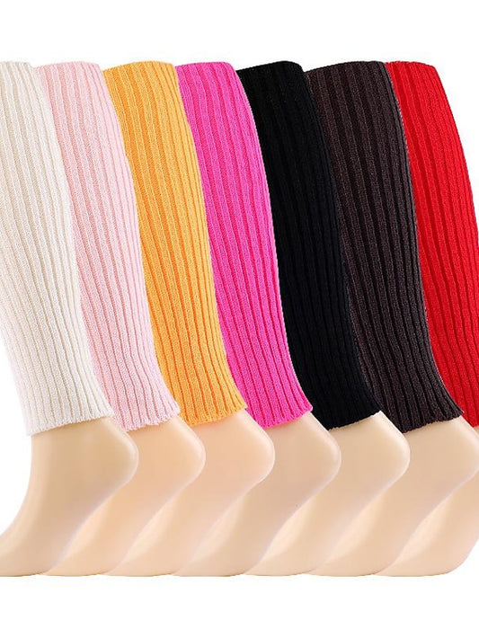 Women's Leg Warmers Boot Cuffs Home Daily Solid Color Polyester Spandex Basic Casual Classic Warm Casual 1 Pair - LuckyFash™