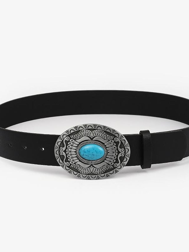 Women's PU Buckle Belt PU Leather Metal Bucke Engraved Classic Wedding Party 1138-7 1138-5 1138 1138-1 - LuckyFash™