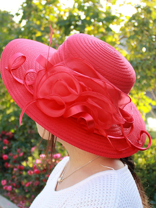 Women's Party Hat Party Street Holiday Flower Solid Colored Black White Hat Cute Pink Fall Winter Spring - LuckyFash™