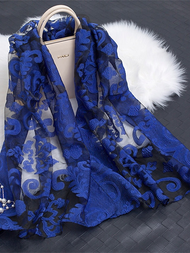 Boho Lady Women Long Soft Wrap Lady Shawl Organza Soft Scarf Scarves for Holiday Beach Accessories - LuckyFash™
