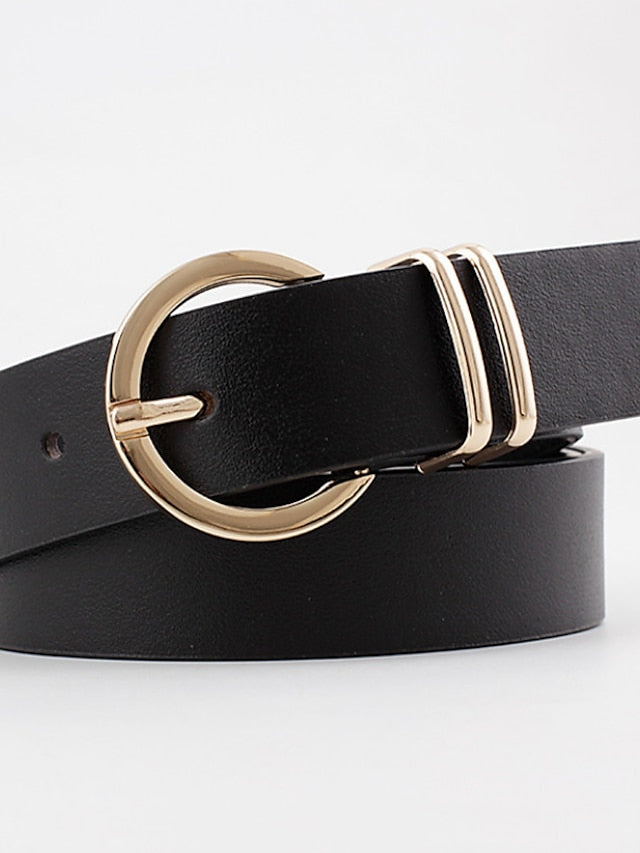 Women's Belt PU Black Brown Beige Coffee Waist Belt Daily Work Pure Color / Spring / Summer / Fall / Winter / Alloy - LuckyFash™
