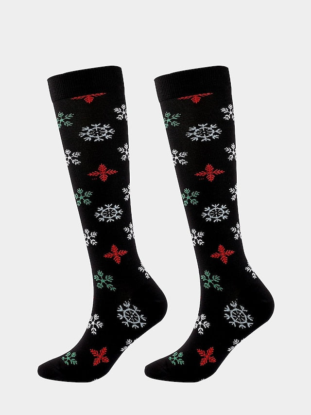 Unisex Knee High Socks Christmas Gift Cycling / Bike Multi Color Spandex Nylon Sporty Casual Classic Warm Cute Sports 1 Pair - LuckyFash™