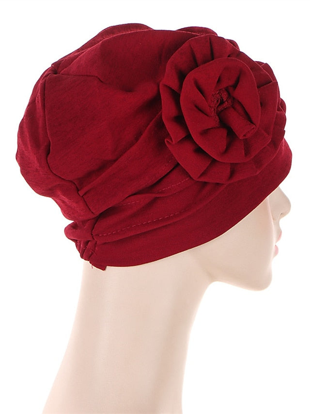 Women's Hats Spring Summer Flower Beanie Hat Muslim Stretch Turban Hat Hair Care Headwear Hijib Cap - LuckyFash™