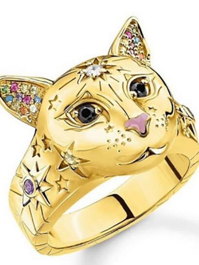1PC Ring Adjustable Ring For Women's Street Festival Alloy Classic Cat - LuckyFash™