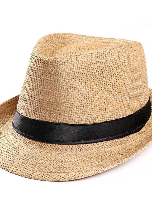 Unisex Sunhat Women Men Fashion Summer Casual Trendy Beach Sun Straw Jazz Band Hat Cowboy Fedora Hat - LuckyFash™
