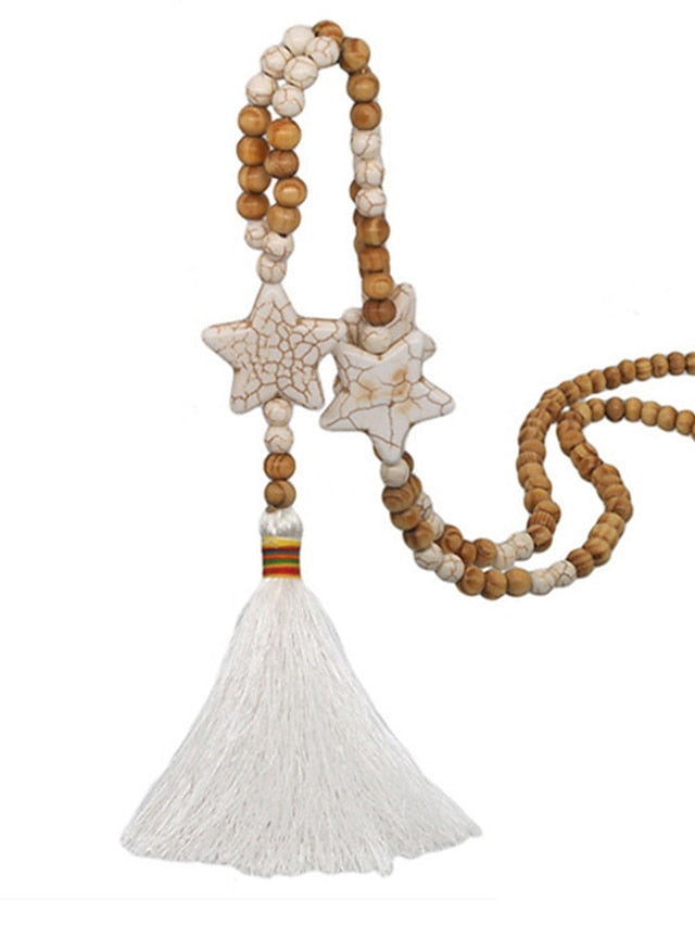 Women's necklace Ethnic Style Street Star Necklaces / Beige / White / Fall / Winter / Spring - LuckyFash™