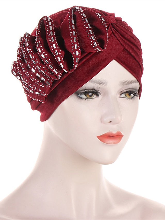 Lastest Flower Turban Bonnet for Women Muslim Hijab Headscarf Cap Wedding Party Headwear Turbante African Headtie - LuckyFash™