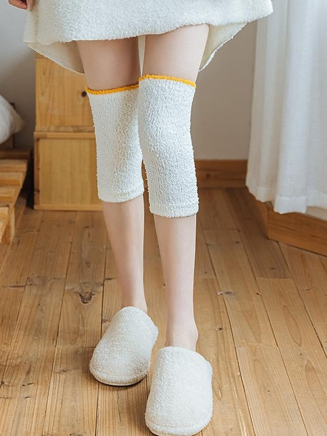 Women's Leg Warmers Boot Cuffs Thick Winter Warm Socks Home Office Daily Solid Color Polyester Spandex Basic Casual Classic Warm Cute 1 Pair - LuckyFash™