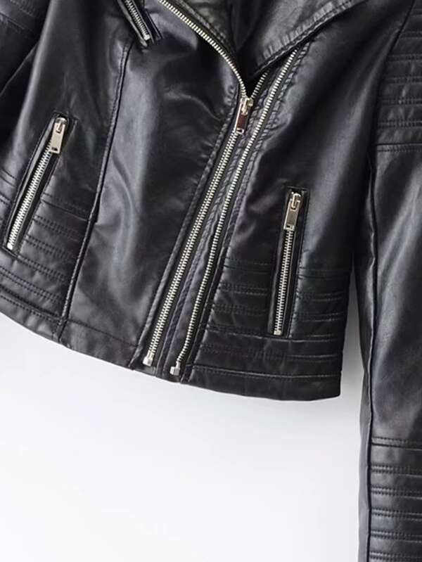 Katy Perry's Picks Faux Leather Biker Jacket - LuckyFash™