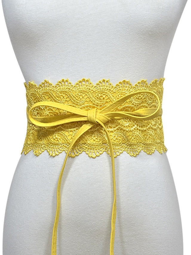 Women's Belt Faux Leather Green White Black Pink Yellow Wide Belt Outdoor Street Dailywear Holiday Pure Color / Spring / Summer / Fall / Winter / Red - LuckyFash™