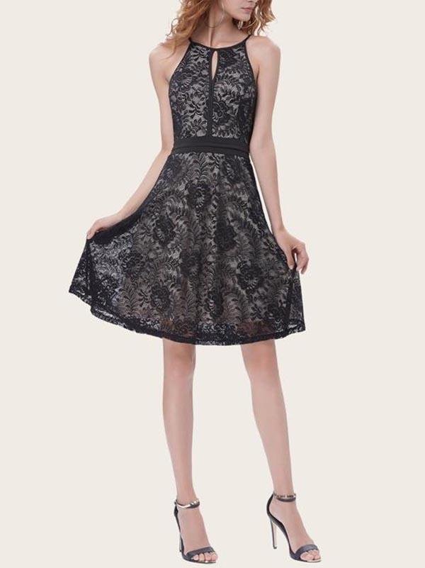 Keyhole Neck Lace Dress - LuckyFash™