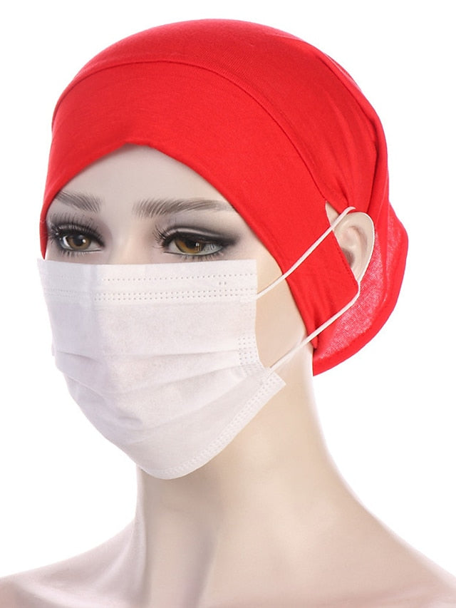 Soft Hood With Pierced Ears Inner Hijab Caps Muslim Stretch Turban Cap Islamic Underscarf Bonnet Hat Female Turbante - LuckyFash™