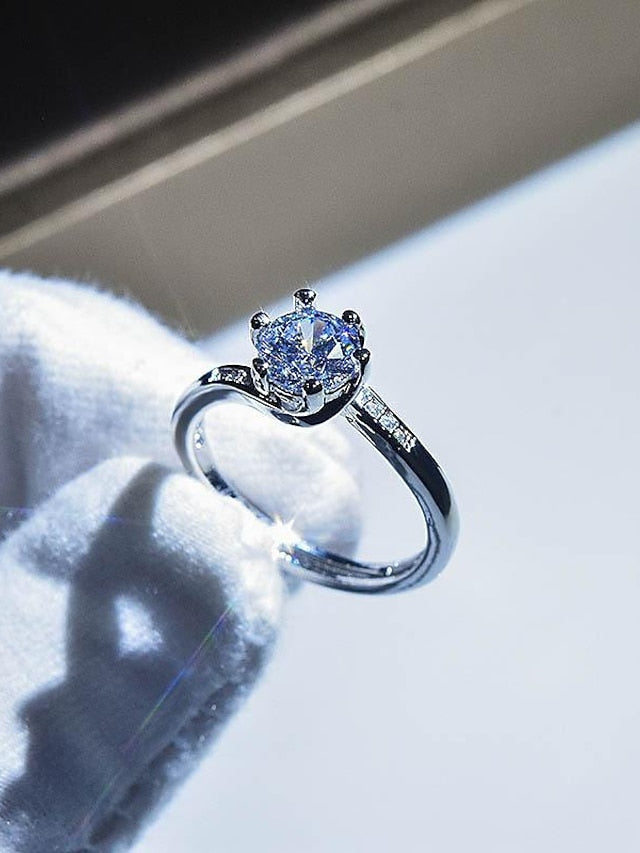 Wedding Ring For Women's Anniversary Party Evening Gift Imitation Diamond Alloy Classic - LuckyFash™