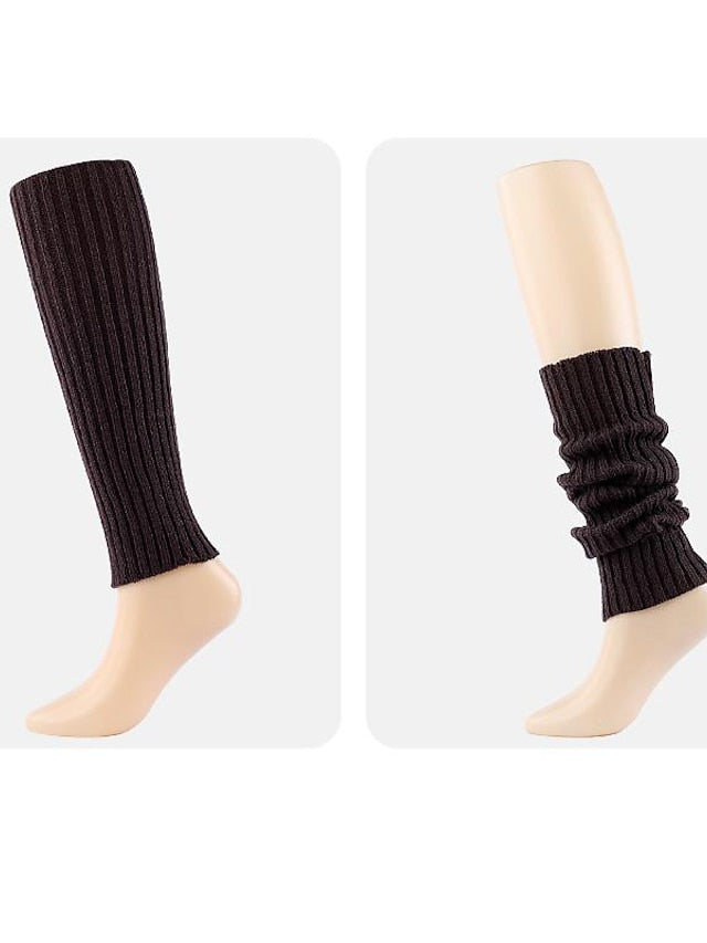 Women's Leg Warmers Boot Cuffs Home Daily Solid Color Polyester Spandex Basic Casual Classic Warm Casual 1 Pair - LuckyFash™