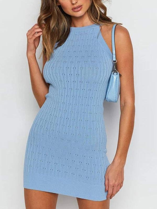 Knit Halter Suspender Dress - LuckyFash™