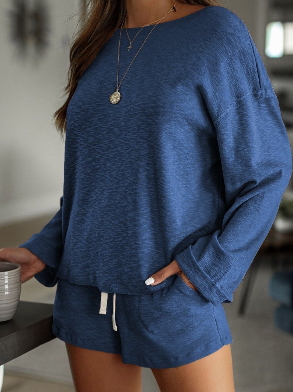 Knit Pause Sweater and Shorts Lounge Set - LuckyFash™