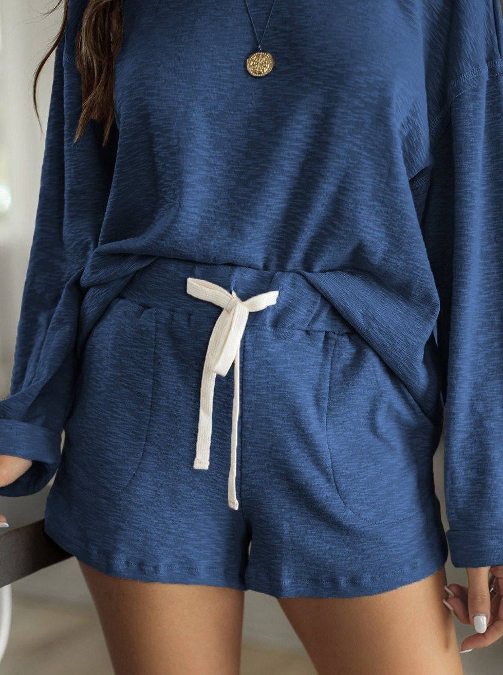 Knit Pause Sweater and Shorts Lounge Set - LuckyFash™
