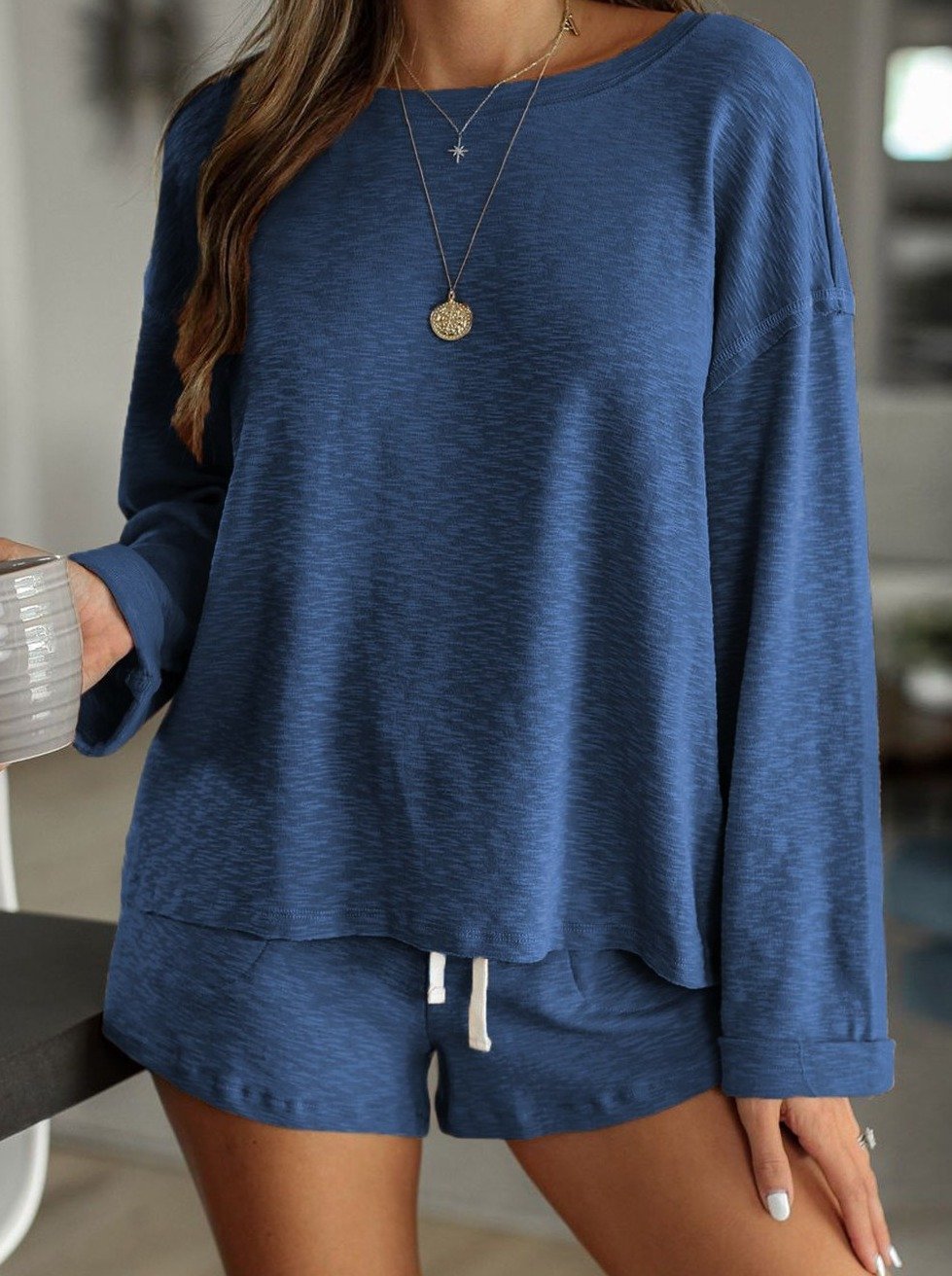 Knit Pause Sweater and Shorts Lounge Set - LuckyFash™
