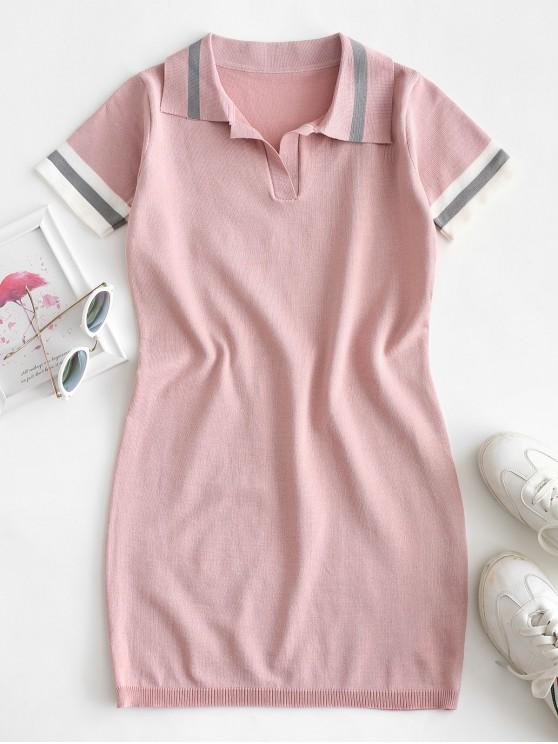 Knitted Stripes Panel Bodycon Dress - LuckyFash™