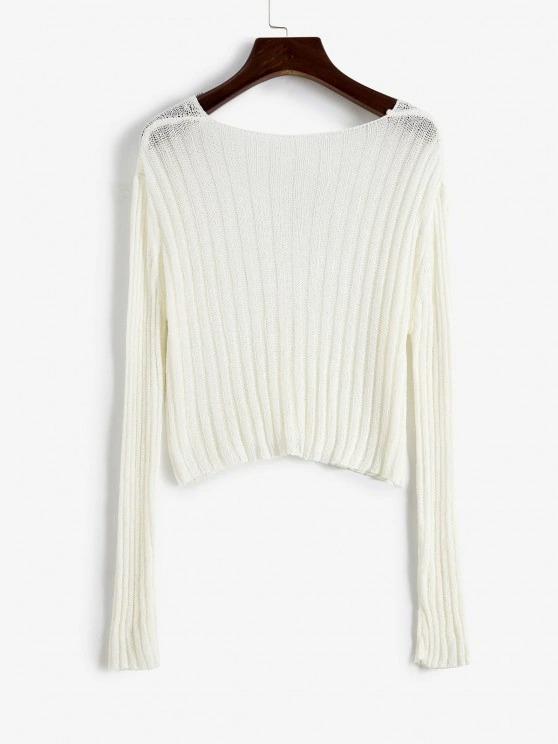 Knitted V Neck Crop Top - LuckyFash™