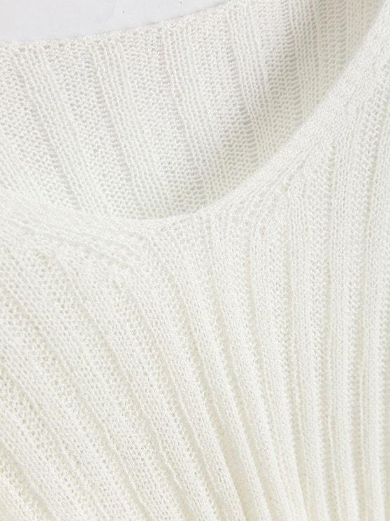 Knitted V Neck Crop Top - LuckyFash™