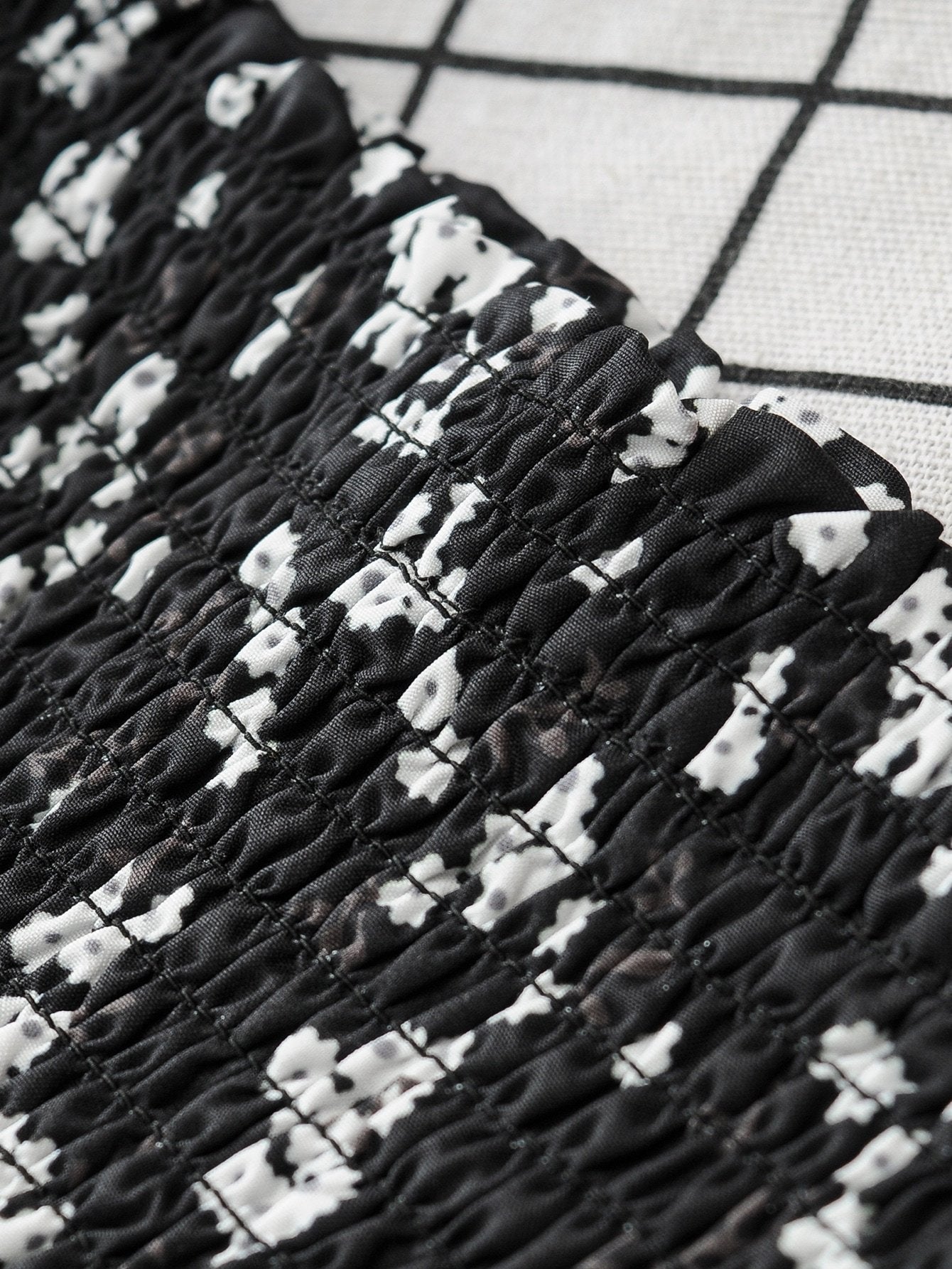 Knot Detail Ditsy Floral Shirred Dress - LuckyFash™