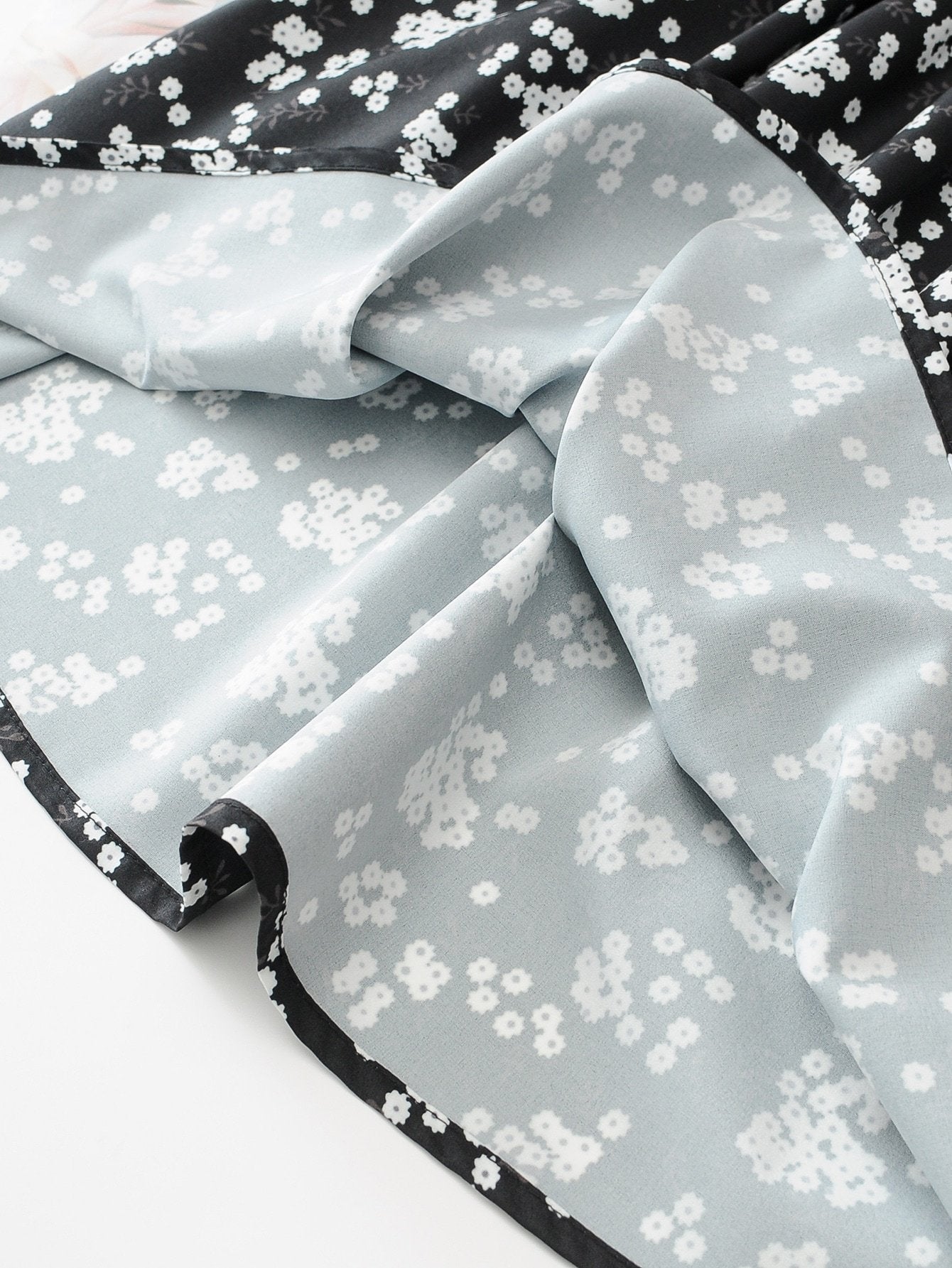 Knot Detail Ditsy Floral Shirred Dress - LuckyFash™