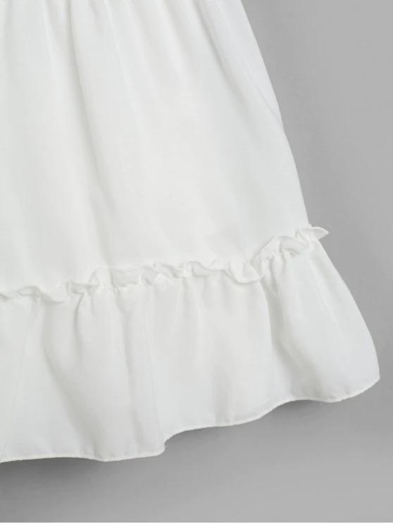 Knotted Back Crochet Panel Flared Cami Dress - LuckyFash™
