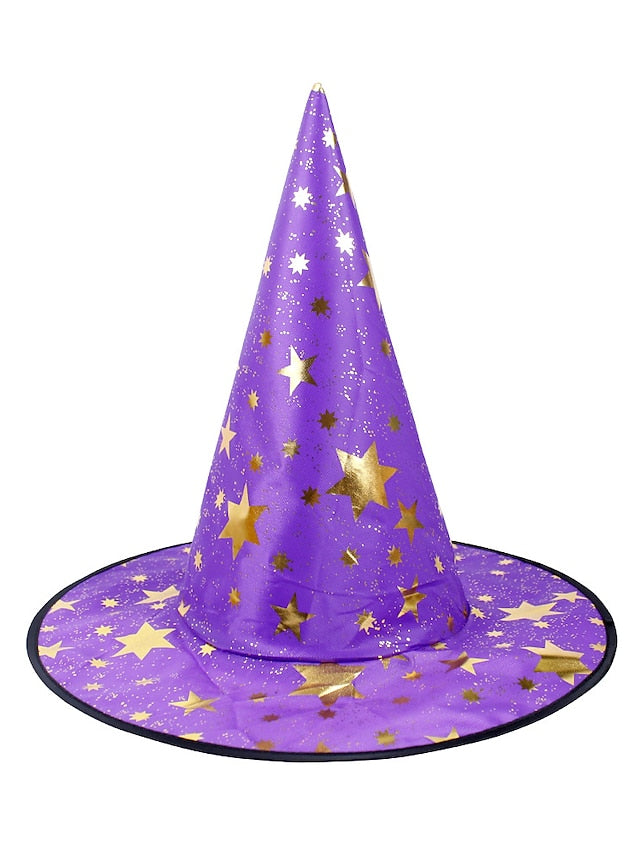 Halloween Witch Hat Masquerade Party Star Hat Children's Headwear Witch Sorcerer Pointed Hat Retro Nordic Style Floppy Hat Durags Party / Evening - LuckyFash™