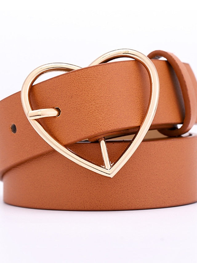 Women's Belt PU Black Brown Coffee Waist Belt Daily Work Pure Color / Spring / Summer / Fall / Winter / Alloy - LuckyFash™