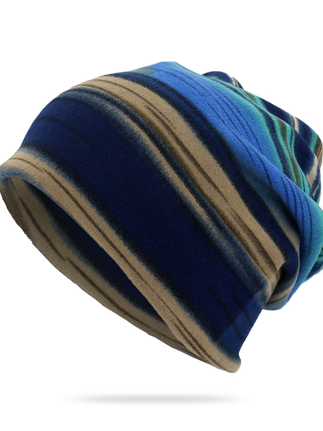 unwstyu unisex multi-purpose hat, neck warmer, contrasting colors, striped, skull hat purple - LuckyFash™