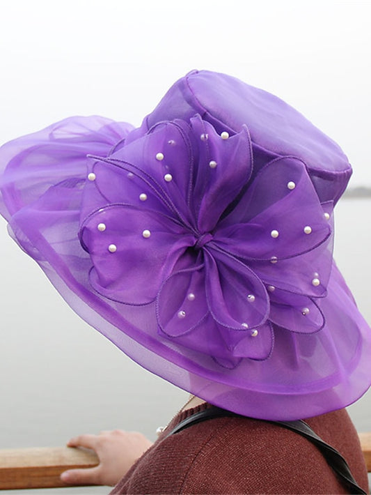 Women's Hat Sun Hat Black Blue Purple Outdoor Home Street Sequins Flower Portable Windproof Comfort - LuckyFash™