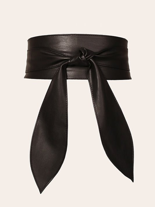 Women's Corset Belt PU Leather Buckle Free Knot Decor Casual Classic Party Daily Black Coffee - LuckyFash™