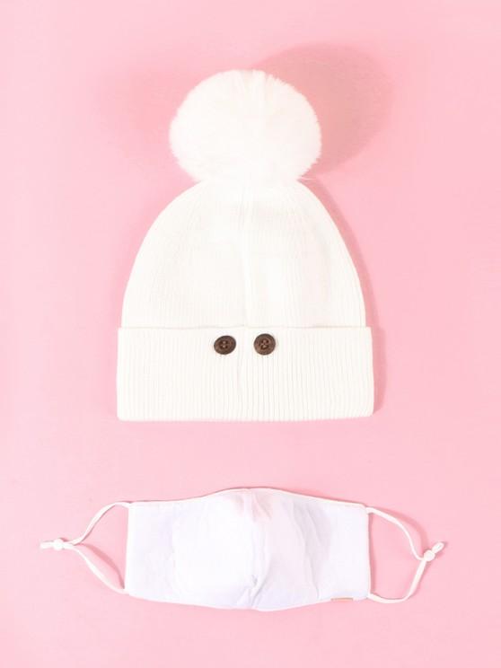 Label Button Knitted Hat Mask Set - LuckyFash™