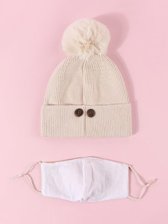 Label Button Knitted Hat Mask Set - LuckyFash™