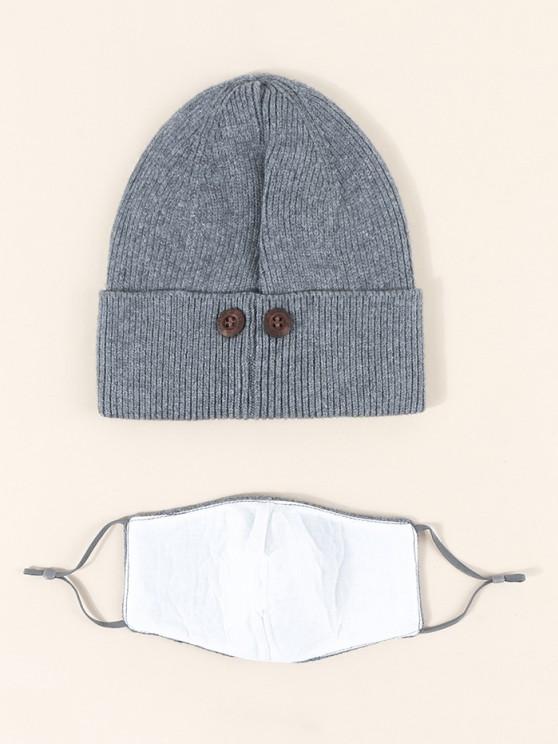 Label Button Knitted Hat Mask Set - LuckyFash™