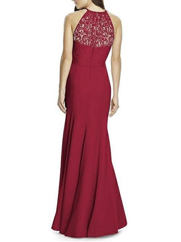 Lace Applique Pleated Drop-Waist Wedding Dress - LuckyFash™
