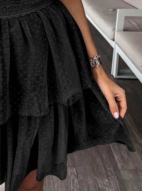 Lace Stitching Mesh Sleeveless Dress - LuckyFash™