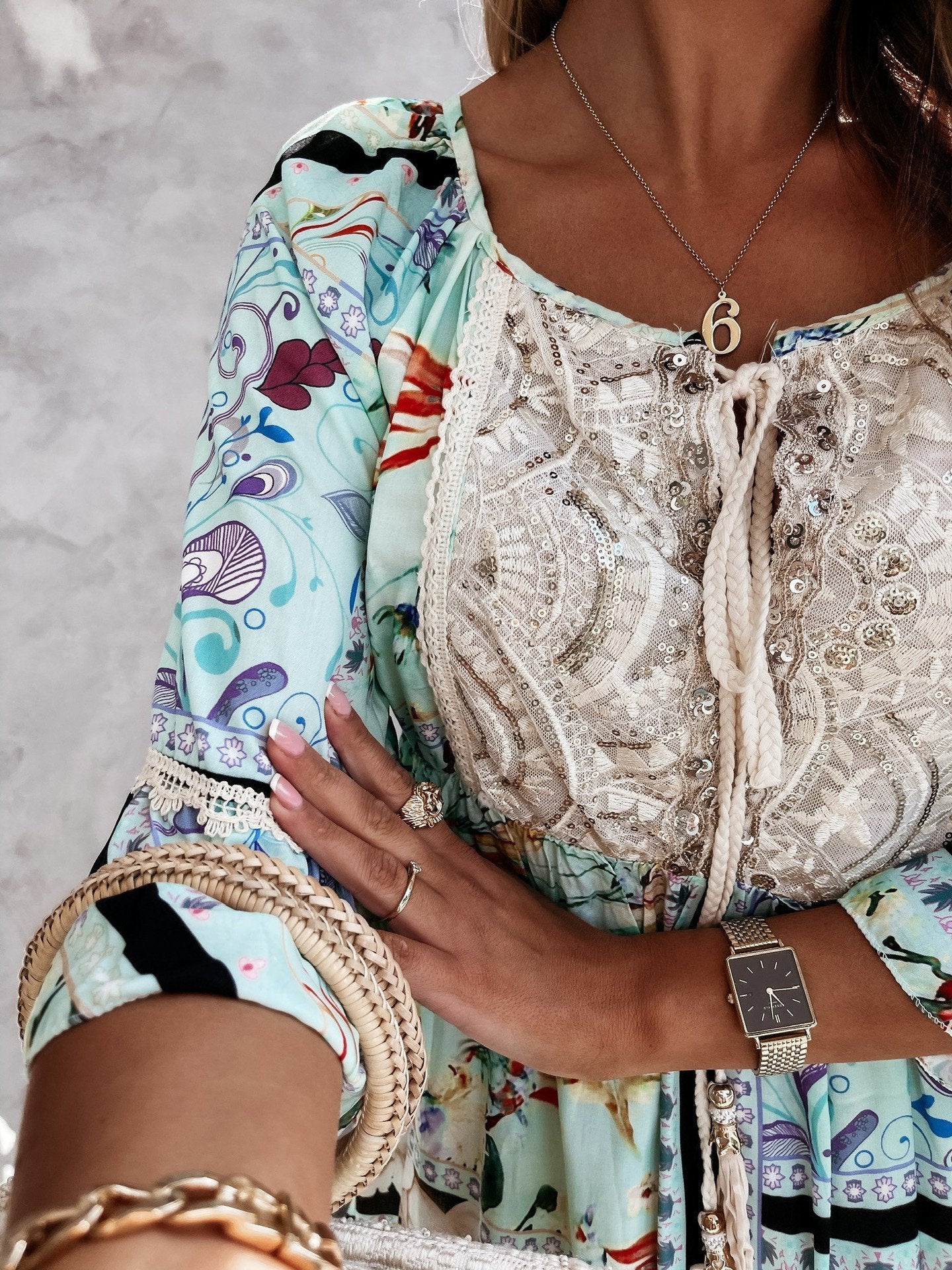 Lace Stitching Mini Dress - LuckyFash™