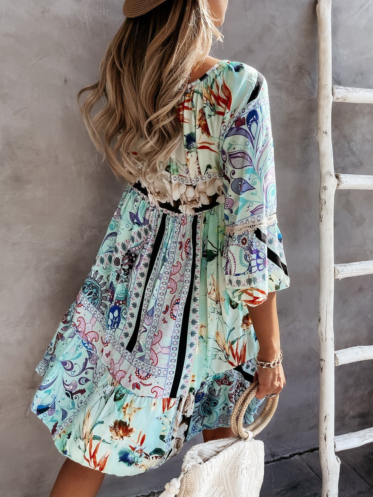 Lace Stitching Mini Dress - LuckyFash™