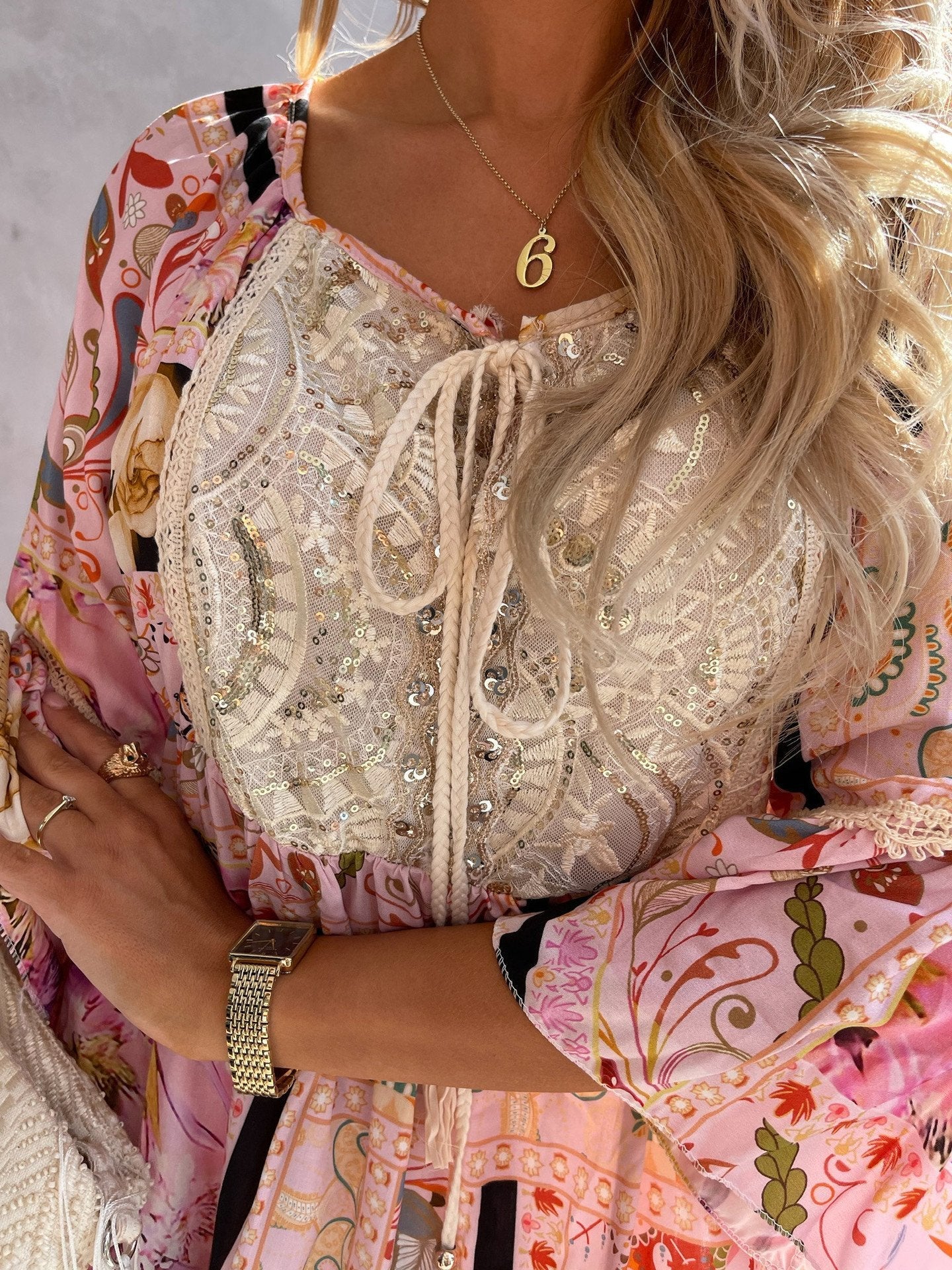 Lace Stitching Mini Dress - LuckyFash™