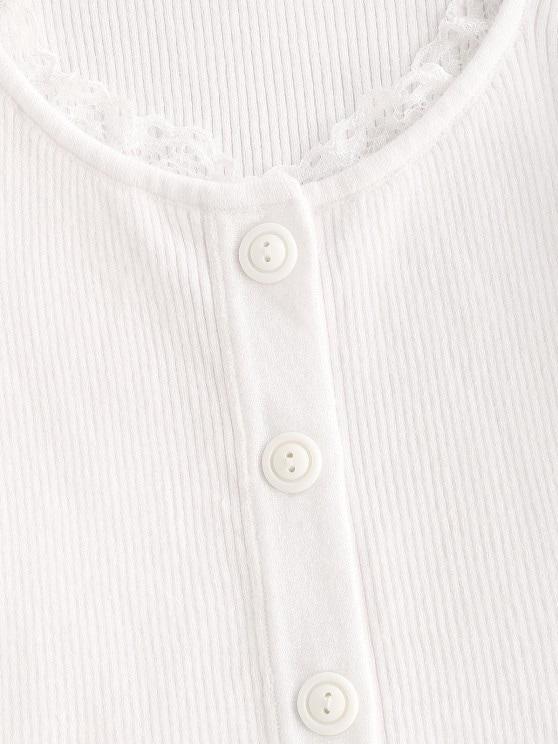 Lace Trim Frilled Ribbed Slim Knitwear - LuckyFash™