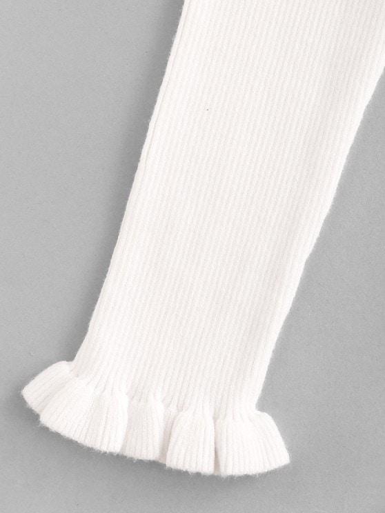 Lace Trim Frilled Ribbed Slim Knitwear - LuckyFash™