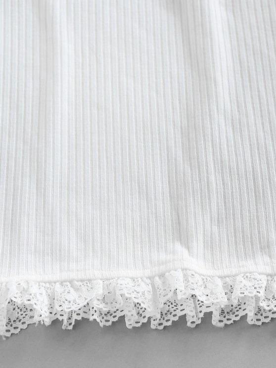 Lace Trim Ribbed Two Piece Mini Dress - LuckyFash™