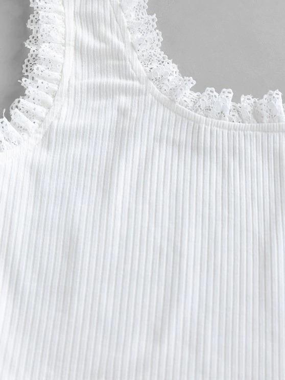 Lace Trim Ribbed Two Piece Mini Dress - LuckyFash™