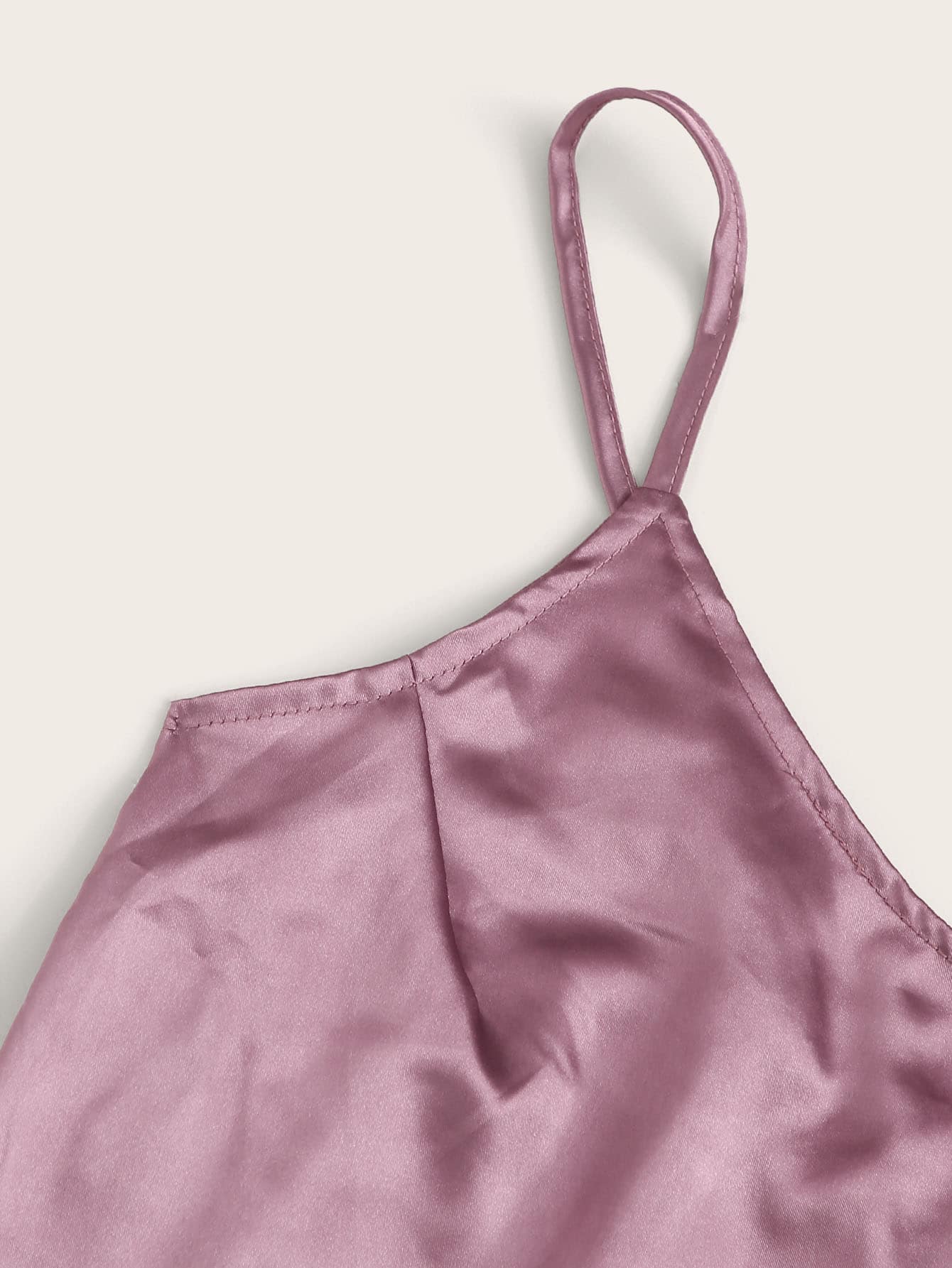 Lace Trim Satin Cami With Shorts - LuckyFash™